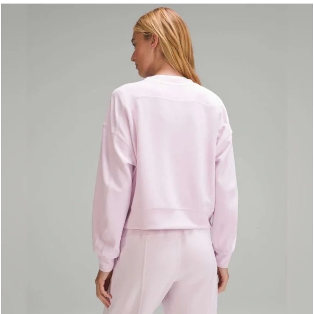 Lululemon Softstreme Perfectly Oversized Cropped Crew Ribbed Relaxed Fit EUC 6 - Picture 3 of 9